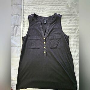 White House Black Market Black Sleeveless Top Size S